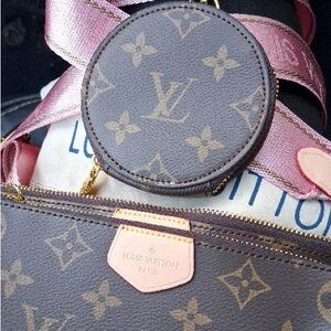 Louis Vuitton Brown and Pink Crossbody Bag